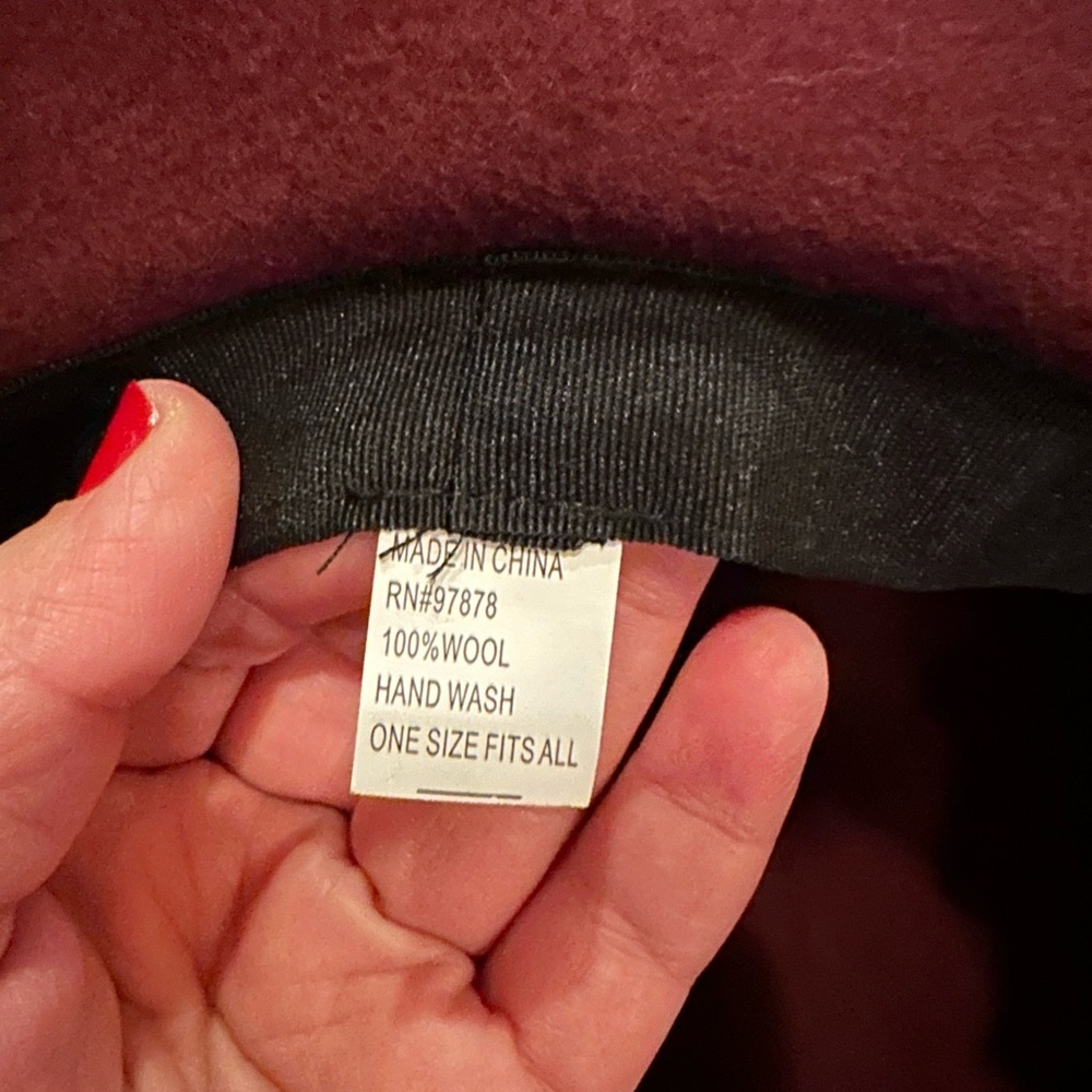 Loft Floppy Burgundy 100% Wool Hat - Picture 5 of 5
